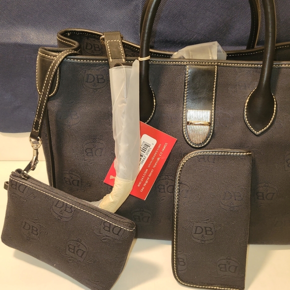 NWT DOONEY & BOURKE Double Handle Canvas 2-way Tote - BLACK - Picture 8 of 11